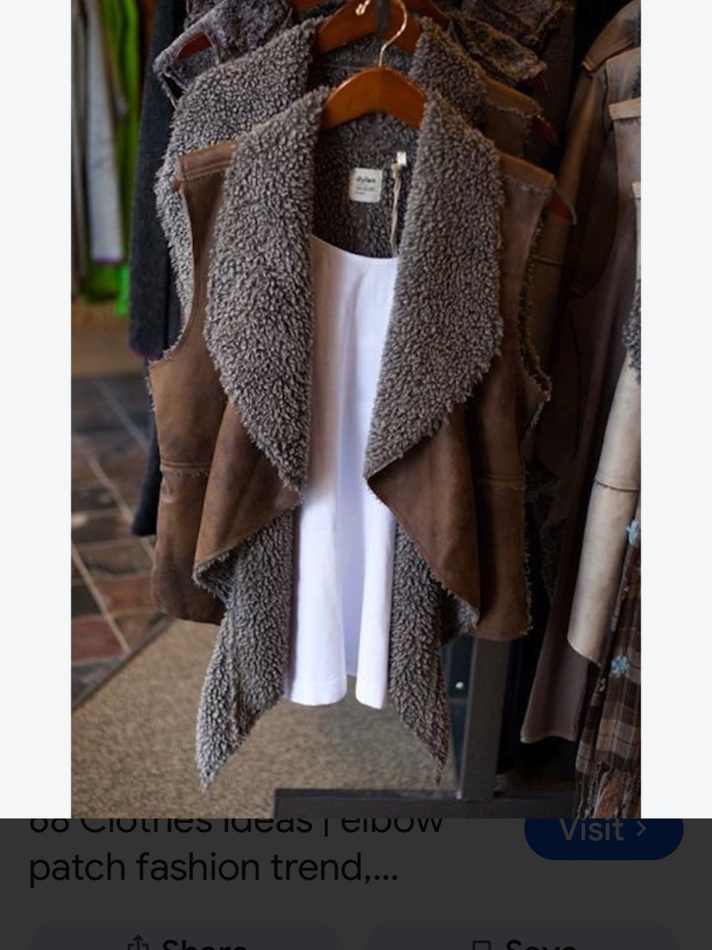 Dylan Women's Brown Faux Shearling Drape Vest